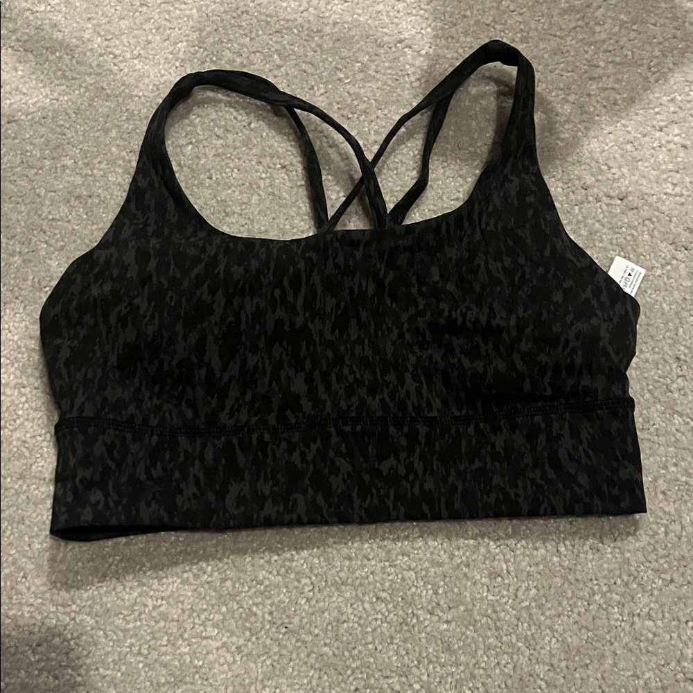 Lululemon Athletica Black Patterned Sports Bra